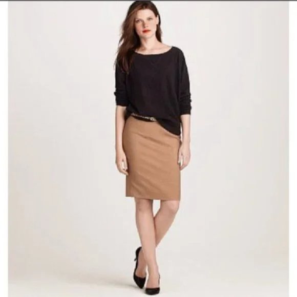 J. Crew Dresses & Skirts - J Crew No. 2 Pencil Wool Midi Skirt in Camel